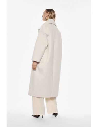 Imperial Femme, maxi manteau, ecru, forme oversize a revers larges