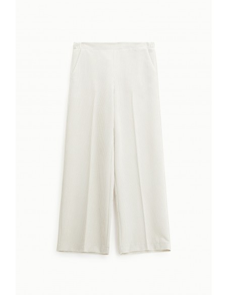 Imperial Femme pantalon palazzo ecru en velours cotelé