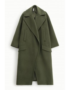 Imperial Femme, maxi manteau, kaki, forme oversize a revers larges Imperial Femme, maxi manteau, kaki, forme oversize a revers larges