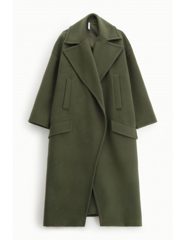 Imperial Femme, maxi manteau, kaki, forme oversize a revers larges