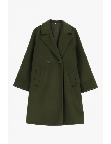 Imperial Femme manteau court Kaki à boutonnage croisé