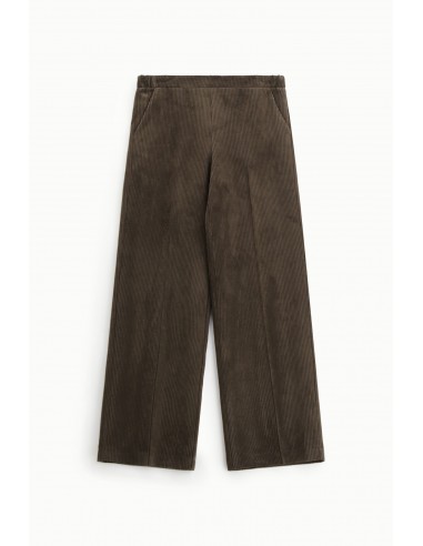 Imperial Femme pantalon Chocolat forme Palazzo en velours cotelé