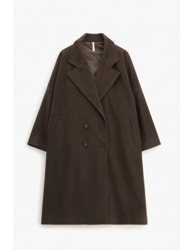 Imperial Femme manteau chocolat boutonnage croisé coupe oversize