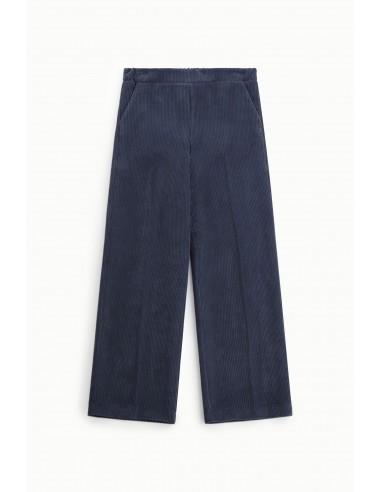 Imperial Femme pantalon Bleu Marine forme Palazzo en velours cotelé
