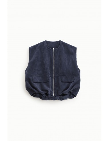Imperial Femme Gilet oversize Bleu Marine en velours cotelé