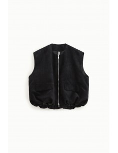 Imperial Femme Gilet oversize Noir en velours cotelé Imperial Femme Gilet oversize Noir en velours cotelé