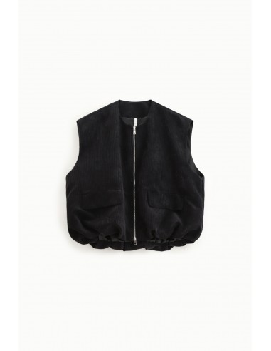 Imperial Femme Gilet oversize Noir en velours cotelé