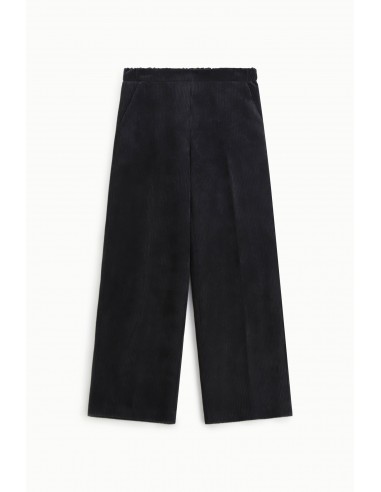 Imperial Femme pantalon Noir forme Palazzo en velours cotelé