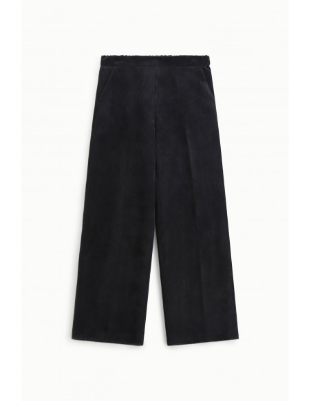 Imperial Femme pantalon Noir forme Palazzo en velours cotelé