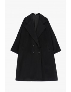 Imperial Femme manteau noir boutonnage croisé coupe oversize Imperial Femme manteau noir boutonnage croisé coupe oversize