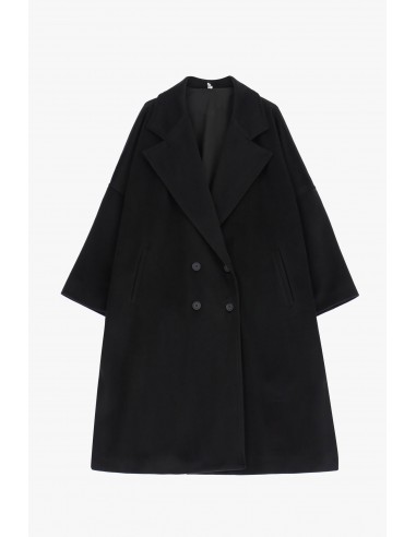 Imperial Femme manteau noir boutonnage croisé coupe oversize