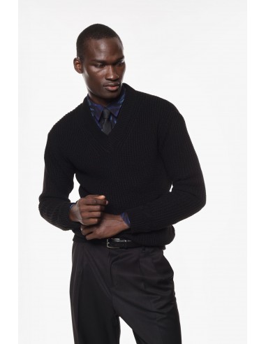 Imperial Homme Pull en laine melangée à col en V