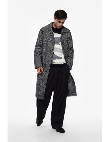Imperial Homme Manteau oversized noir chiné