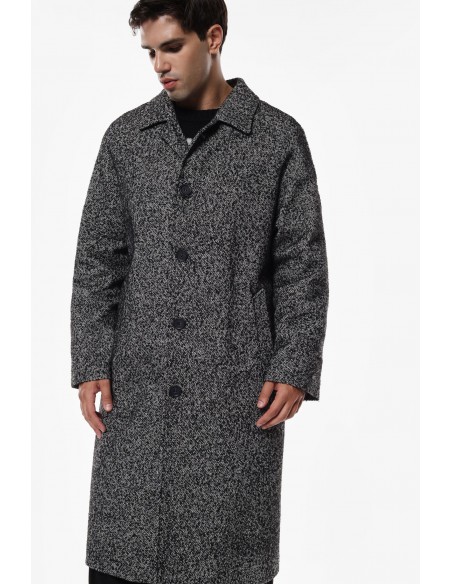 Imperial Homme Manteau oversized noir chiné