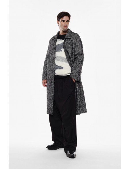 Imperial Homme Manteau oversized noir chiné