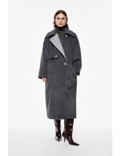 Imperial Femme Manteau long anthracite et gris Imperial Femme Manteau long anthracite et gris