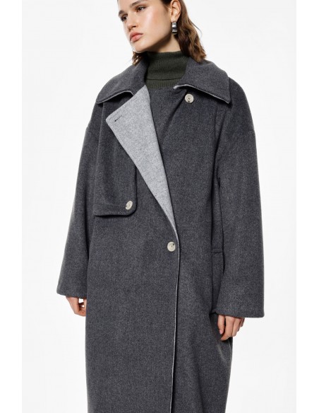 Imperial Femme Manteau long anthracite et gris