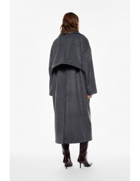 Imperial Femme Manteau long anthracite et gris