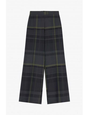 Imperial Femme pantalon fluide motif tartan gris et kaki