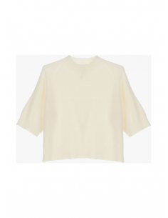 Imperial Femme pull cropp à manches courtes en maille coloris ecru Imperial Femme pull cropp à manches courtes en maille coloris ecru