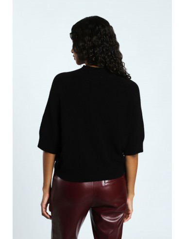 Imperial femme pull cropp a manches courtes en maille coloris Prune