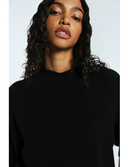Imperial femme pull cropp a manches courtes en maille coloris Chocolat