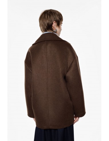 Imperial femme manteau court oversized en laine chocolat Imperial femme manteau court oversized en laine chocolat