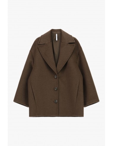 Imperial femme manteau court oversized en laine chocolat Imperial femme manteau court oversized en laine chocolat