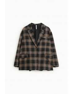 Imperial Femme blazer oversized motif carreaux Noir et choco Imperial Femme blazer oversized motif carreaux Noir et choco