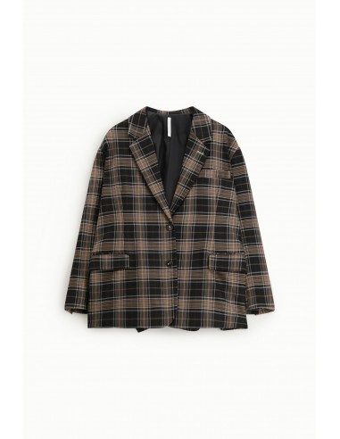 Imperial Femme blazer oversized motif carreaux Noir et choco Imperial Femme blazer oversized motif carreaux Noir et choco