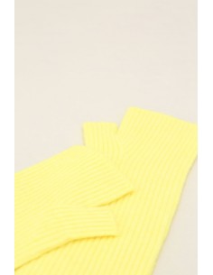 Imperial Fashion, mitaine en maille chaussette coloris jaune vif Imperial Fashion, mitaine en maille chaussette coloris jaune vif