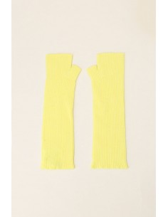 Imperial Fashion, mitaine en maille chaussette coloris jaune vif Imperial Fashion, mitaine en maille chaussette coloris jaune vif