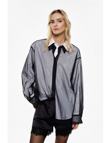 Imperial Femme chemisier blanc et tulle noir