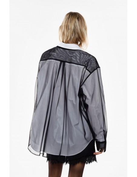 Imperial Femme chemisier blanc et tulle noir