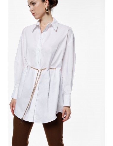 Imperial Femme Chemisier long Blanc avec chaîne amovible Imperial Femme Chemisier long Blanc avec chaîne amovible