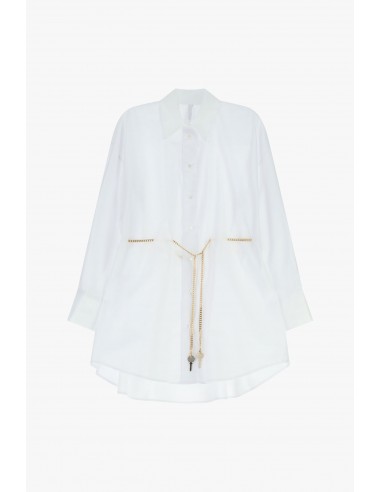 Imperial Femme Chemisier long Blanc avec chaîne amovible Imperial Femme Chemisier long Blanc avec chaîne amovible