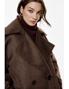 Imperial Femme manteau oversize coloris chocolat Imperial Femme manteau oversize coloris chocolat