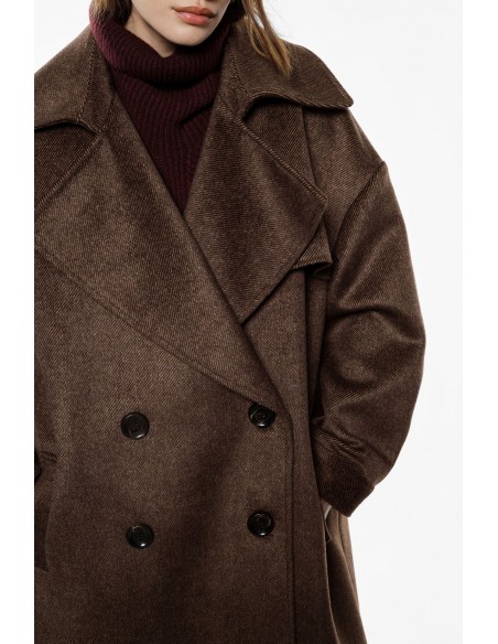 Imperial Femme manteau oversize coloris chocolat Imperial Femme manteau oversize coloris chocolat