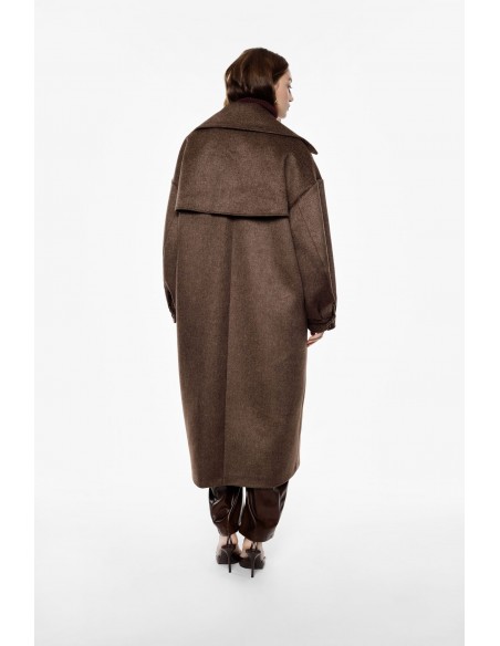 Imperial Femme manteau oversize coloris chocolat Imperial Femme manteau oversize coloris chocolat
