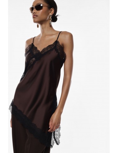 Imperial Femme Debardeur asymetrique prune et dentelle Imperial Femme Debardeur asymetrique prune et dentelle