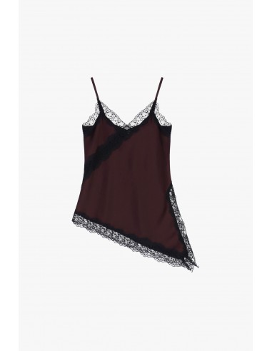 Imperial Femme Debardeur asymetrique prune et dentelle Imperial Femme Debardeur asymetrique prune et dentelle