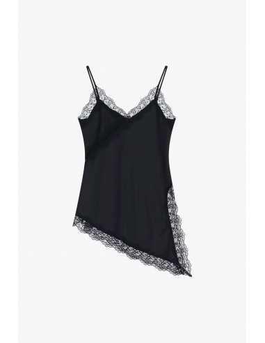 Imperial Femme Debardeur asymetrique noir et dentelle Imperial Femme Debardeur asymetrique noir et dentelle