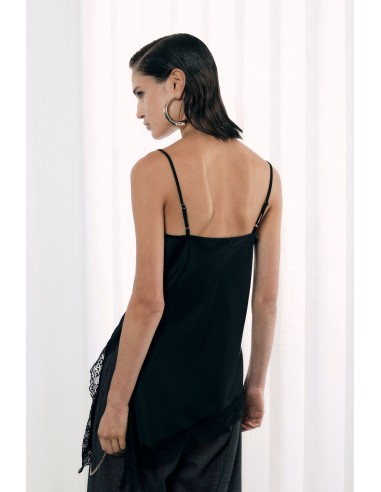 Imperial Femme Debardeur asymetrique noir et dentelle Imperial Femme Debardeur asymetrique noir et dentelle