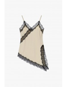 Imperial Femme Debardeur asymetrique ecru et dentelle Imperial Femme Debardeur asymetrique ecru et dentelle