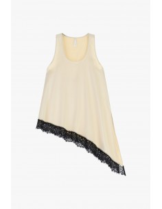Imperial Femme Debardeur asymetrique Ecru et dentelle Imperial Femme Debardeur asymetrique Ecru et dentelle