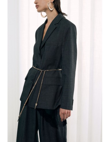 Imperial femme blazer noir chiné avec chaine decorative Imperial femme blazer noir chiné avec chaine decorative