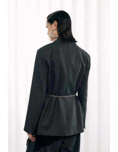 Imperial femme blazer noir chiné avec chaine decorative Imperial femme blazer noir chiné avec chaine decorative