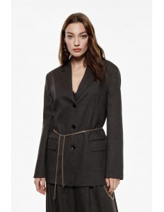 Imperial femme blazer marron chiné avec chaine decorative Imperial femme blazer marron chiné avec chaine decorative