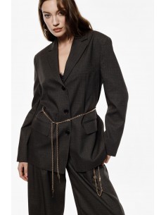 Imperial femme blazer marron chiné avec chaine decorative Imperial femme blazer marron chiné avec chaine decorative