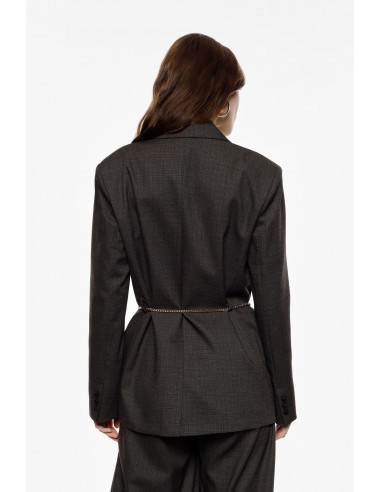 Imperial femme blazer marron chiné avec chaine decorative Imperial femme blazer marron chiné avec chaine decorative